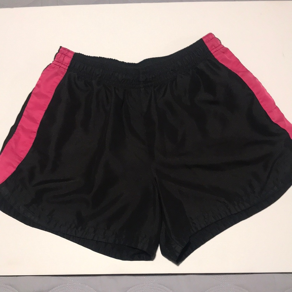 Pink striped running shorts